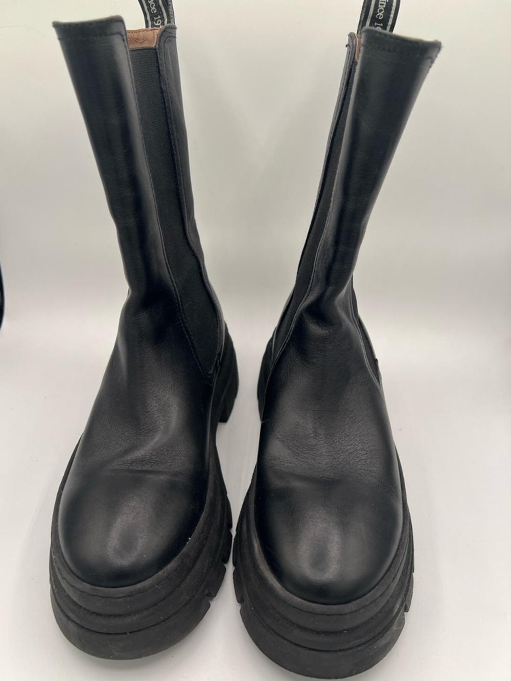 Nero Giardini Italian / Made in Italy Black Platform Chelsea Boot Size 7 / 37 - Picture 2 of 7
